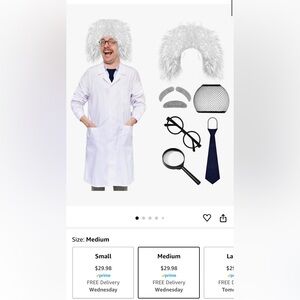 Like new adult medium Albert Einstien costume